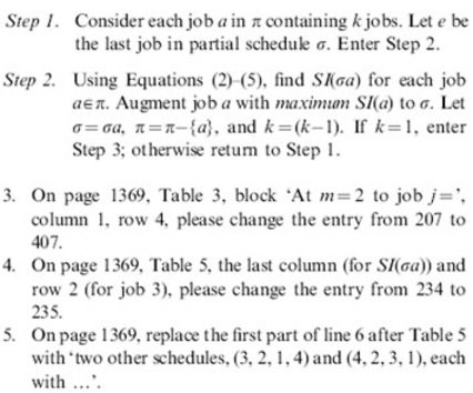Erratum A Savings Index Heuristic Algorithm For Flowshop Scheduling With Sequence Dependent Setup Times Springerlink