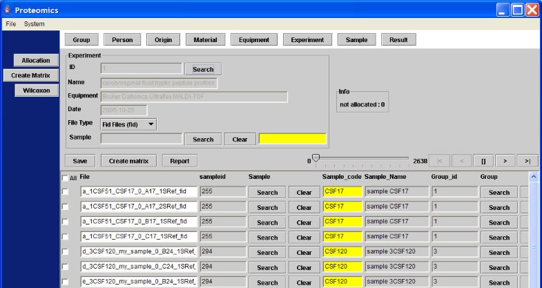 A database application for pre-processing, storage and ...