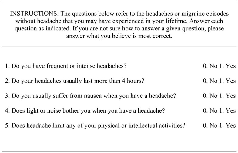 New uses of the Migraine Screen Questionnaire (MSQ) validation in the