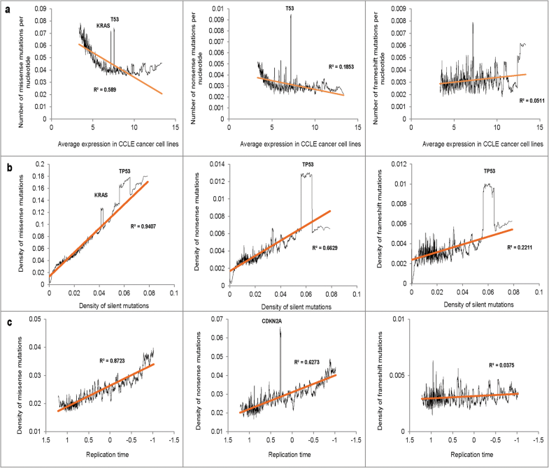Gene characteristics predicting missense, nonsense and frameshift