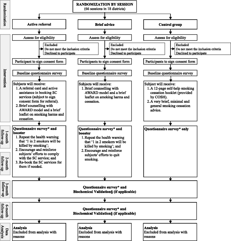 Brief advice and active referral for smoking cessation services among