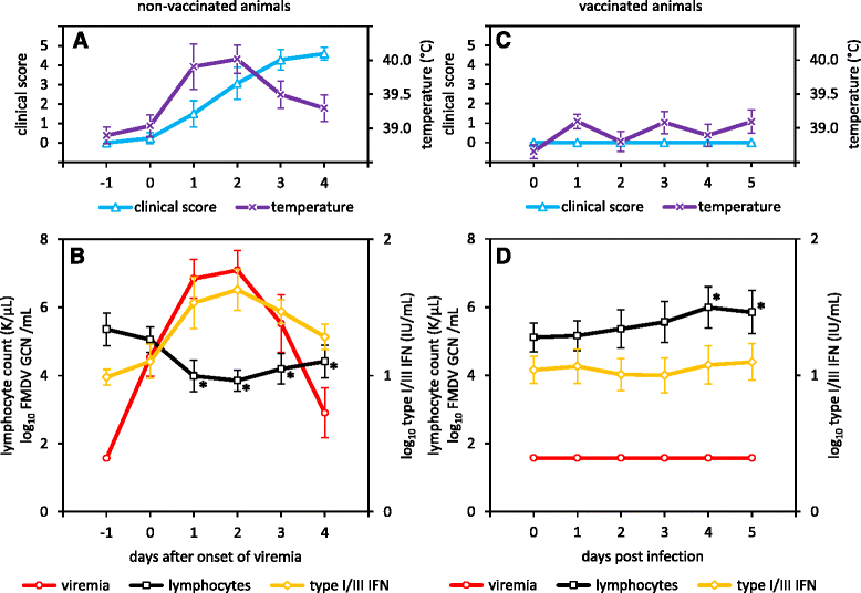 Systemic immune response and virus persistence after footandmouth