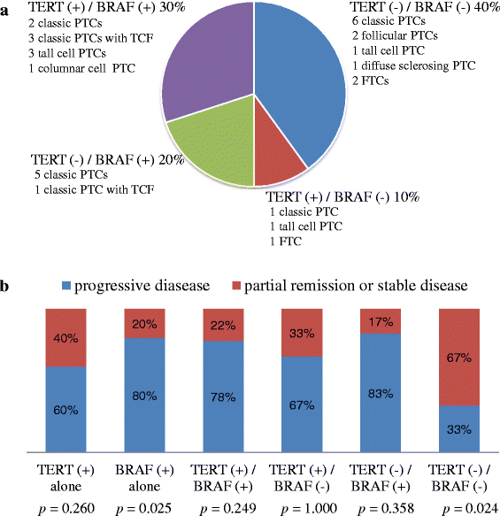Clinical utility of TERT promoter mutations and ALK rearrangement in
