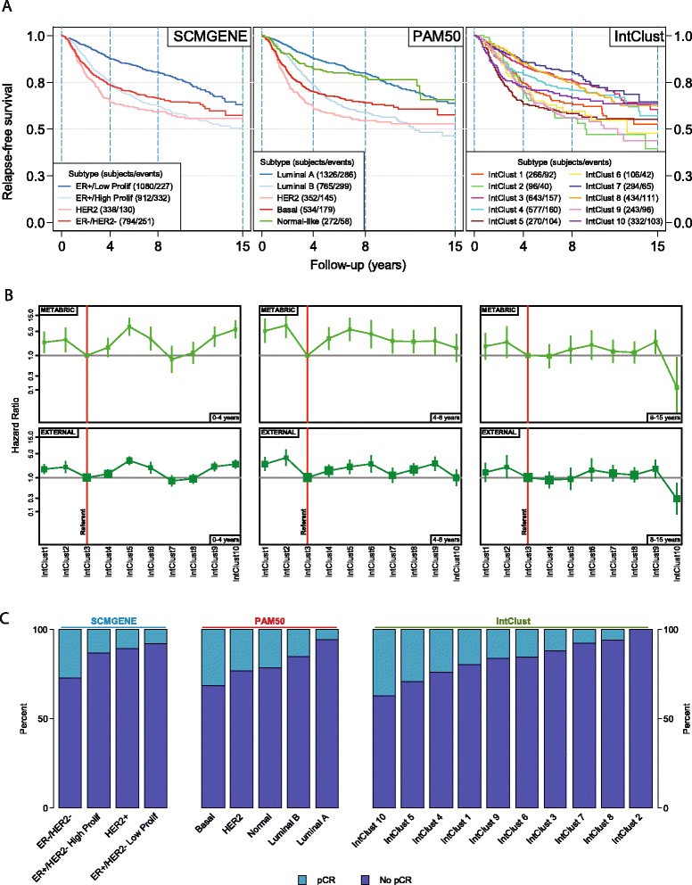 Genome-driven integrated classification of breast cancer validated in ...