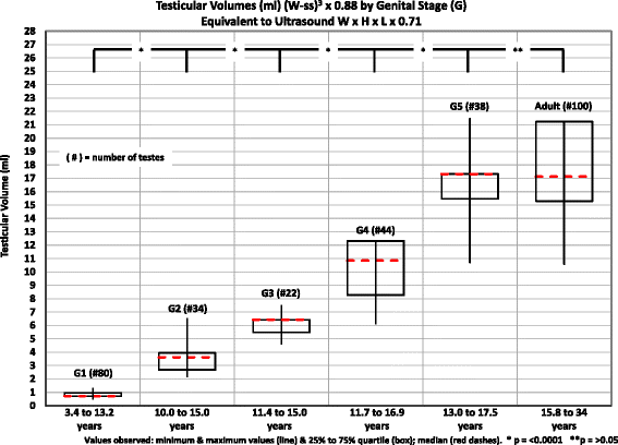 Testicular Growth Chart