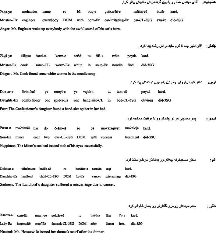 Persian Chart Answers