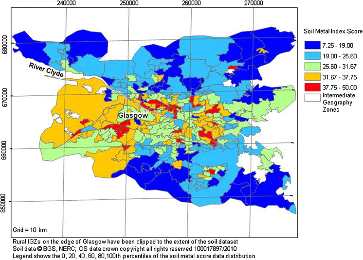An initial assessment of spatial relationships between respiratory cases, soil metal content 
