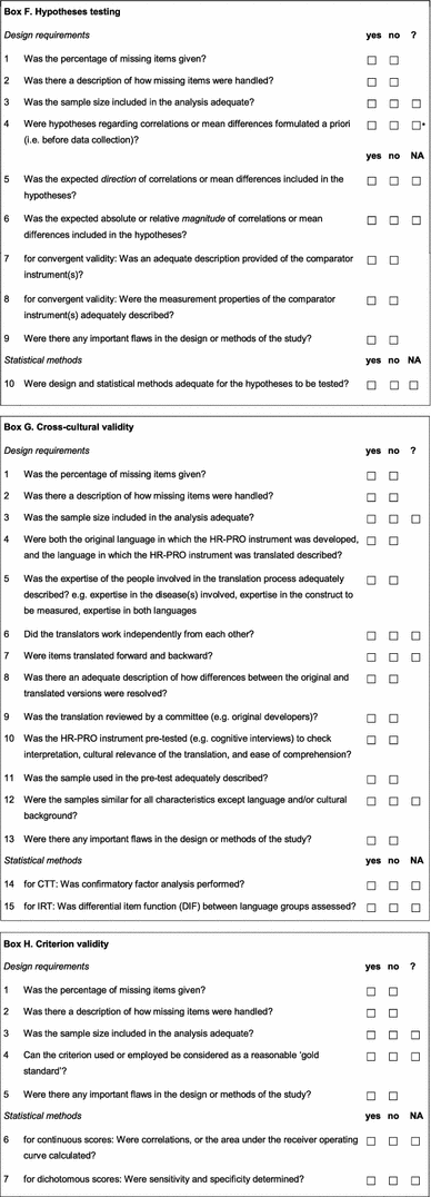 The COSMIN checklist for assessing the methodological quality of ...