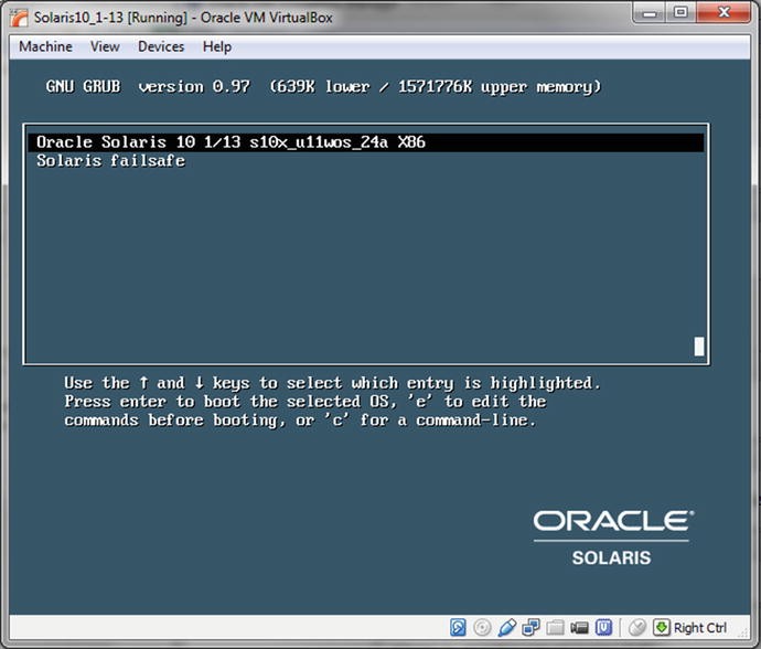 solaris 10 iso image for virtualbox