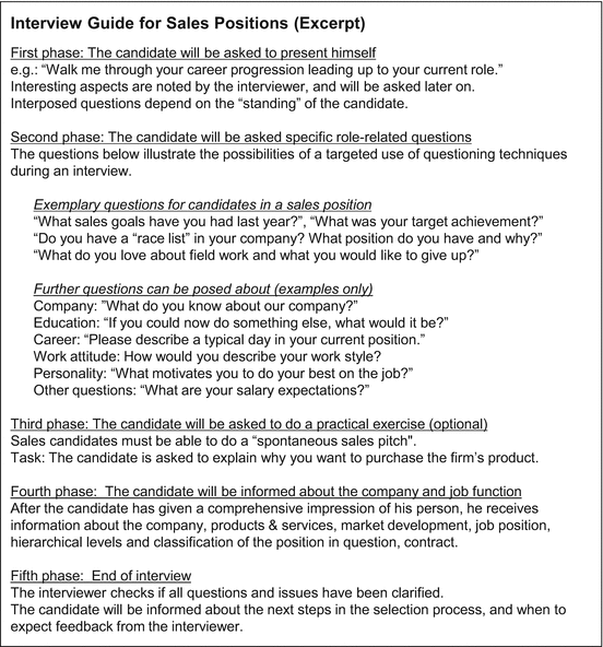 sales management springerlink targeted selection questions
