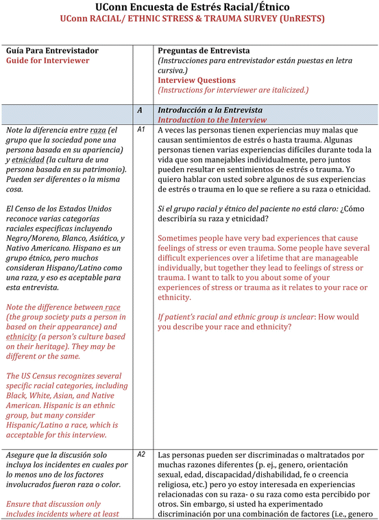 Tools For Assessing Racism Related Stress And Trauma Among