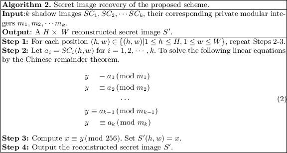 Secret Image Sharing for ( k, k) Threshold Based on Chinese Remainder  Theorem and Image Characteristics | SpringerLink