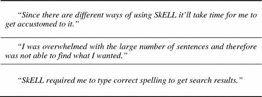 Students Evaluation Of Skell The Sketch Engine For
