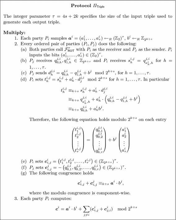 Spd Equation Efficient Mpc Mod Equation For Dishonest Majority Springerlink