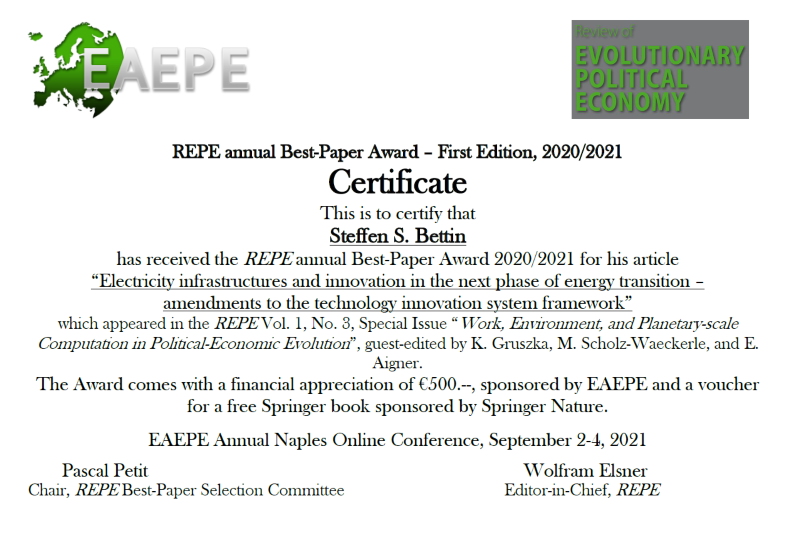 REPE annual Best-Paper Award - First Edition, 2020-2021