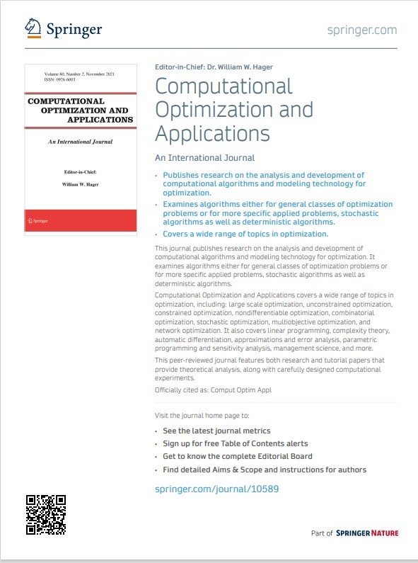Preview for flyer for Computational Optimization and Applications