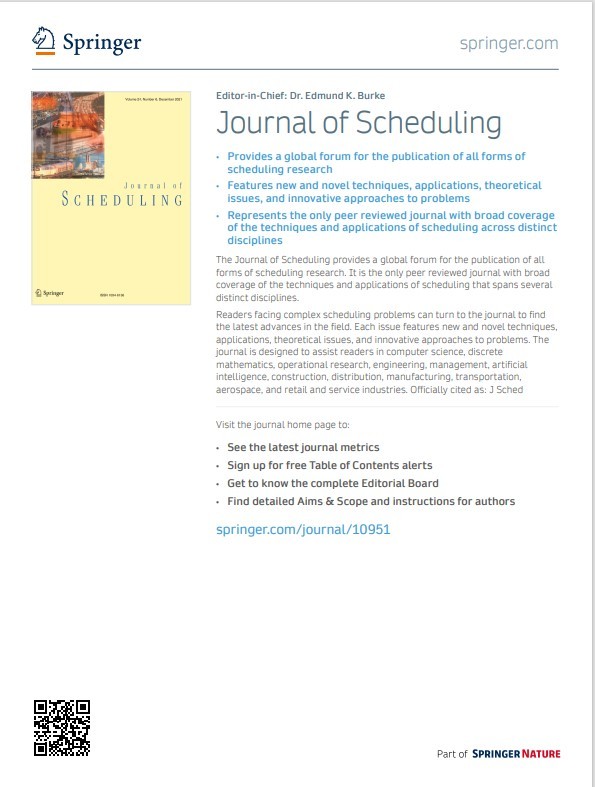 Preview for Journal of Scheduling Flyer