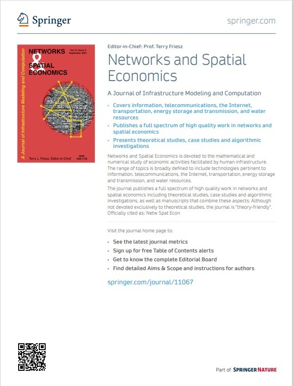 Networks and Spatial Economics Flyer | Networks and Spatial