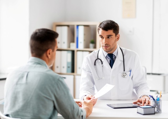 Doctor talking to patient
