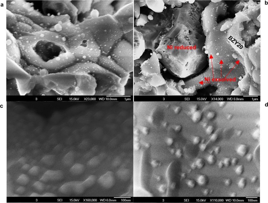 Extended Data Fig 6 Sem Image Of The Anode Of A Pcfc After Running For 1 400 And 6 000 H On Hydrocarbons At 500 C Nature