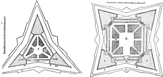 Third plate with figures in the fortification, 1693; Les Forces de  l'Europe, Ou Description des Principales Villes, Avec Leurs Fortifications:  Dessignées PAR LES MEILLEURS Engineers, private party Celles () De La  France