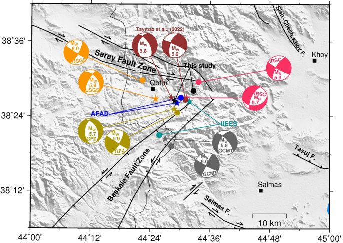Aftershock Analyses of the Qotur Doublet-Earthquakes on 23 February 2020 in  West-Azarbaijan Province, NW Iran | Pure and Applied Geophysics
