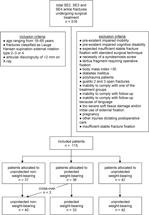 Weight-bearing or non-weight-bearing after surgical treatment of ankle  fractures: a multicenter randomized controlled trial