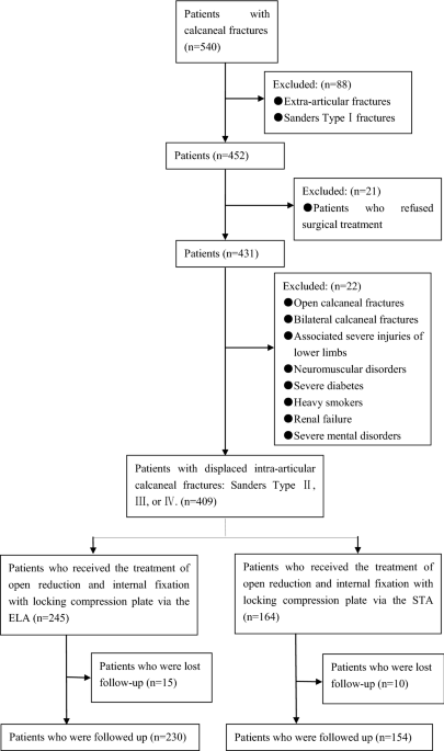 Same wound complications between extensile lateral approach and sinus tarsi  approach for displaced intra-articular calcaneal fractures with the same  locking compression plates fixation: a 9-year follow-up of 384 patients