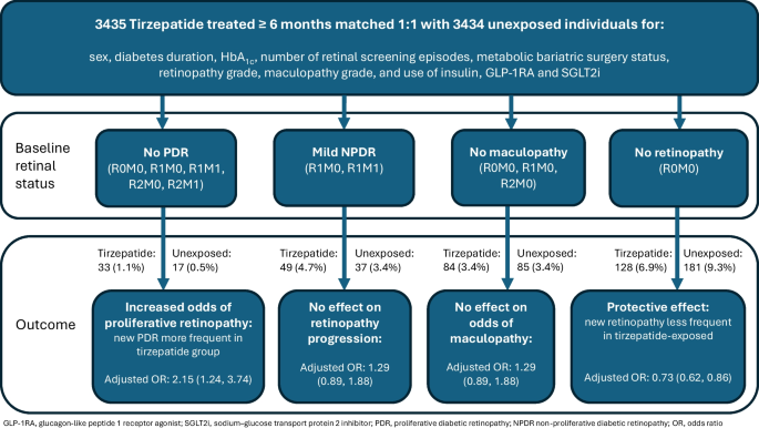 Early worsening of diabetic retinopathy in individuals with type 2 diabetes  treated with tirzepatide: a real-world cohort study | Diabetologia