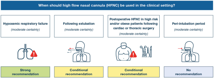 The role for high flow nasal cannula as a respiratory support strategy in  adults: a clinical practice guideline | Intensive Care Medicine
