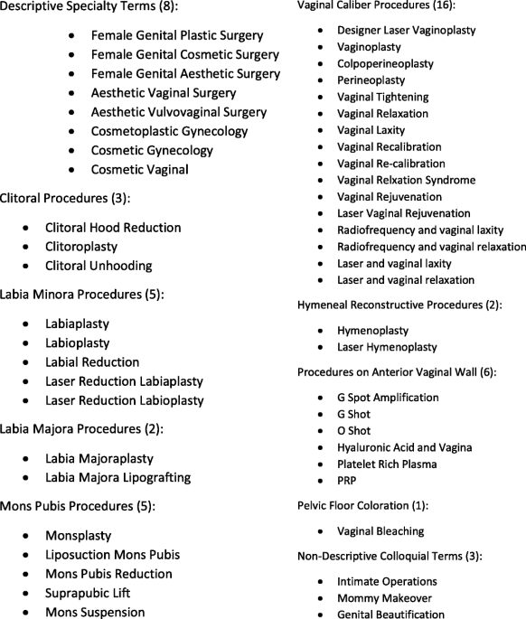 Joint Report on Terminology for Cosmetic Gynecology