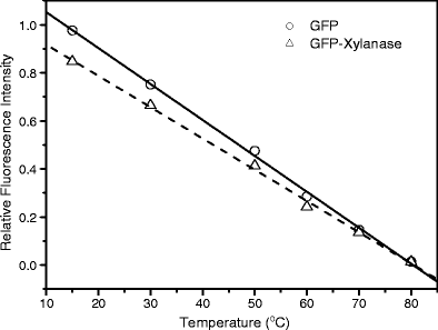 Comparison of fluorescence stability as influenced by temperature
