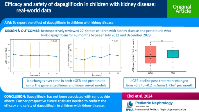 Efficacy and safety of dapagliflozin in children with kidney disease: real-world data