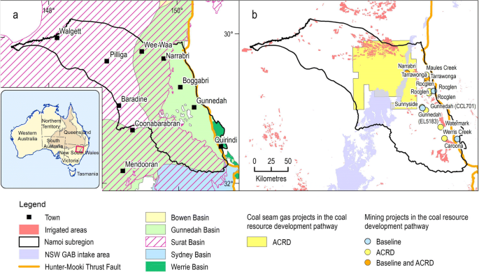 Regional-scale modelling and predictive uncertainty analysis of cumulative  groundwater impacts from coal seam gas and coal mining developments