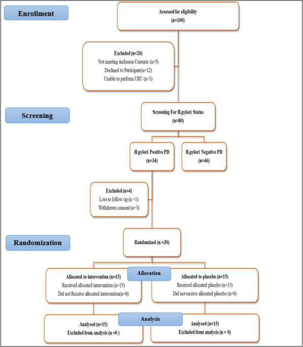 Helicobacter pylori eradication therapy and clinical outcomes in Parkinson’s disease: a double-blind randomized placebo-controlled trial - Neurological Sciences