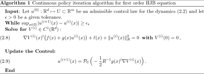Policy iteration for Hamilton–Jacobi–Bellman equations with 