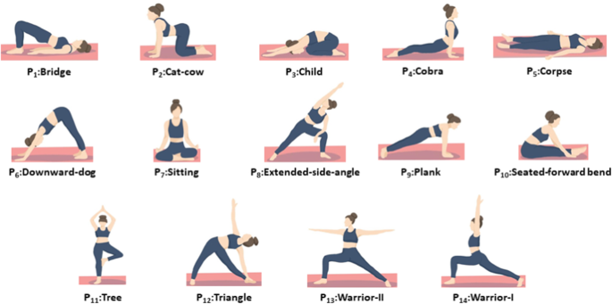 Set of yoga positions design Royalty Free Vector Image