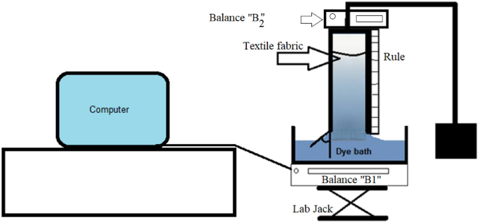 Diagrammatic representation of the fabric wicking test apparatus.