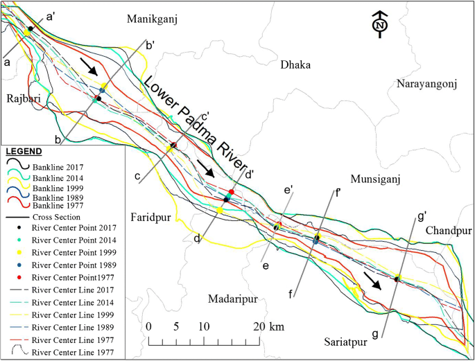 Channel bar development and bankline migration of the Lower Padma River of  Bangladesh