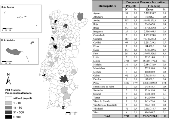 Map of Portugal showing the location of Viseu and Covilhã.