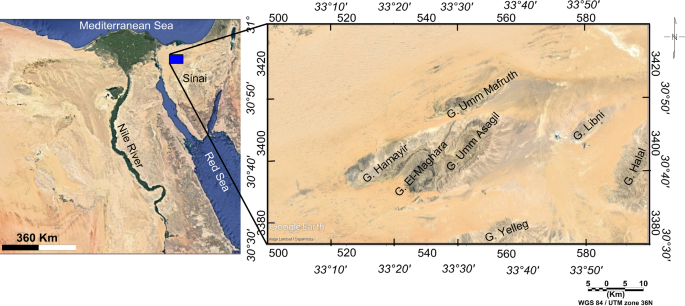 Geological map Wadi Ghadir-Gabal Zabara area after Conoco (1987