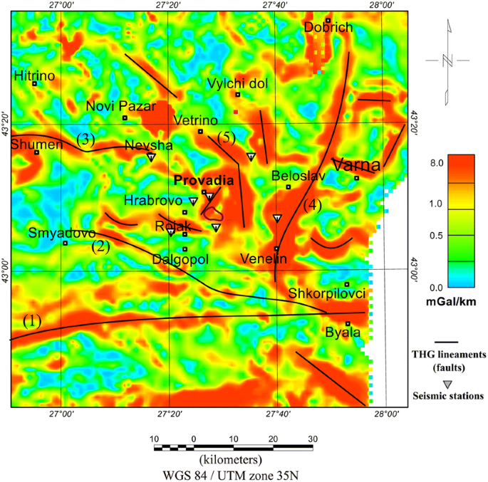 Gravity anomaly map. Contour interval is 5 mGal. D1 Depression No. 1