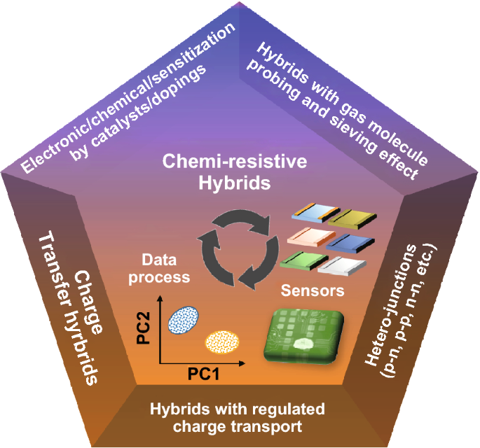 Gas Sensors Based on Chemi-Resistive Hybrid Functional Nanomaterials