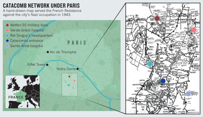 Paris Catacombs 3d Map Paris Neurosurgeon's Map Outwitted Nazis | Nature