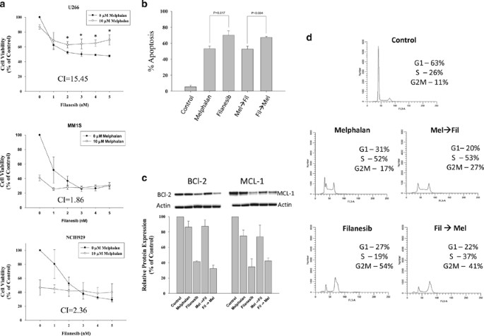 Cytotoxic efficacy of filanesib and melphalan combination is governed by sequence of treatment in human myeloma cells