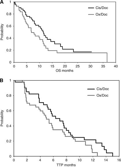 A randomised multicentre phase ii study with cisplatin/docetaxel vs oxaliplatin/docetaxel as first-line therapy in patients with advanced or metastati