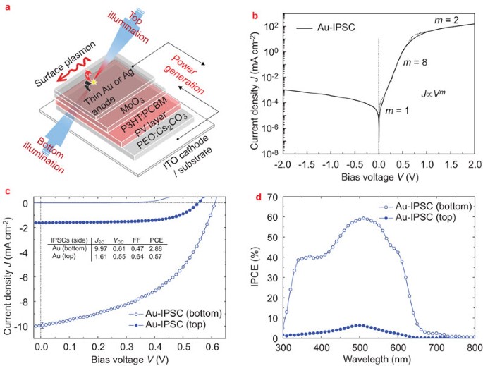 Surface Plasmon Excitation In Semitransparent Inverted Polymer Photovoltaic Devices And Their Applications As Label Free Optical Sensors Light Science Applications