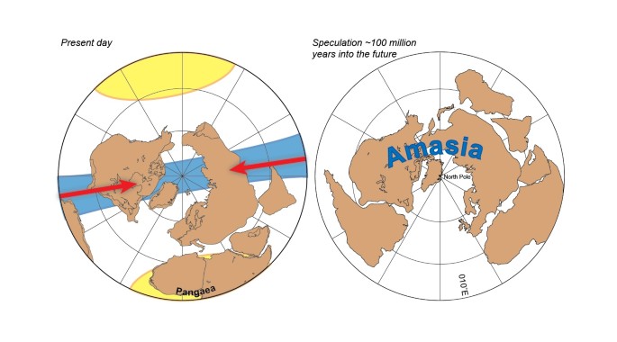 Supercontinent amasia to take north pole position