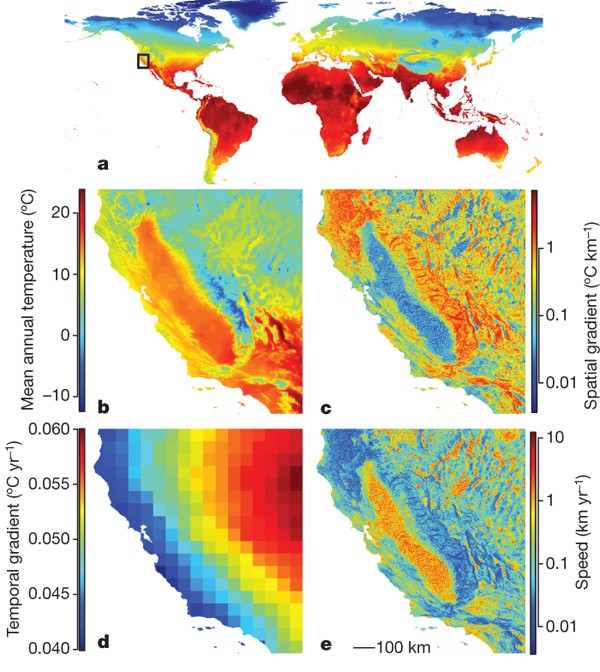 The velocity of climate change