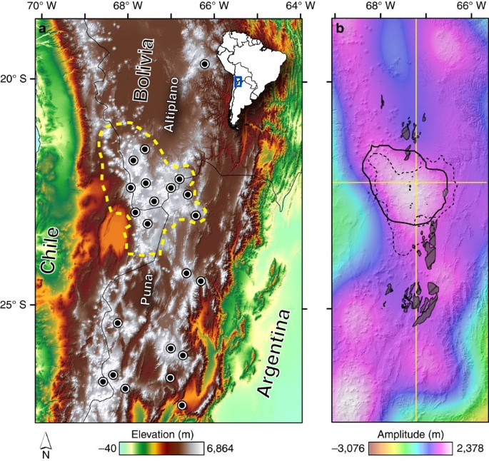 Surface uplift in the Central Andes driven by growth of the Altiplano Puna  Magma Body | Nature Communications